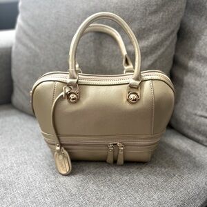Gold leather bag